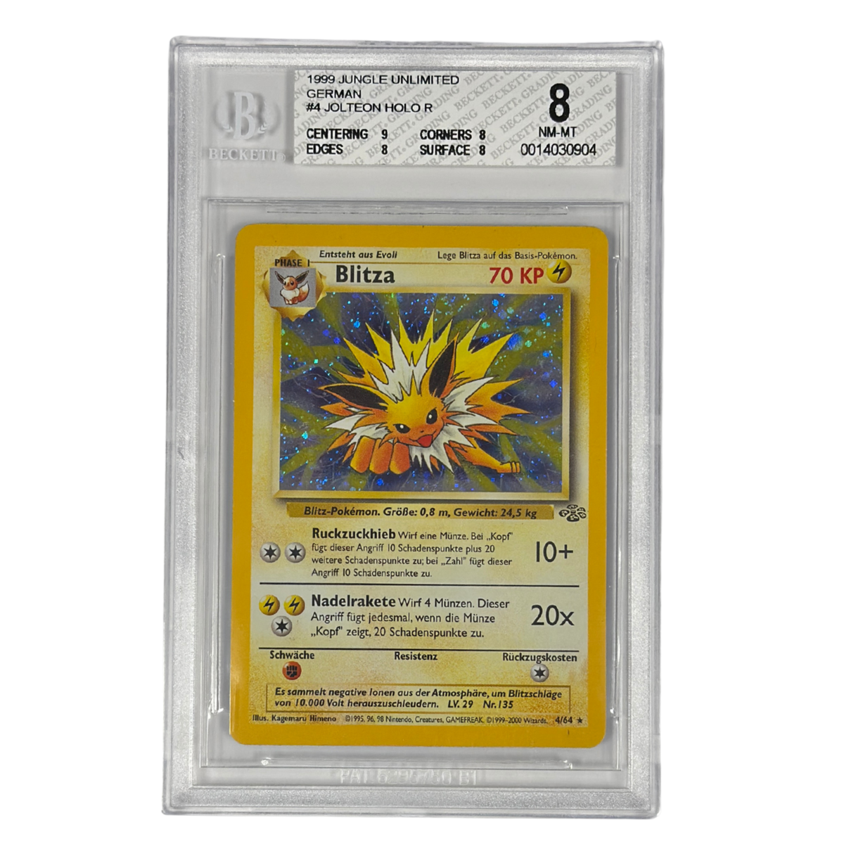 Pokémon - Jolteon Holo #4/64 (Jungle Unlimited) – BGS 8 Near Mint-Mint