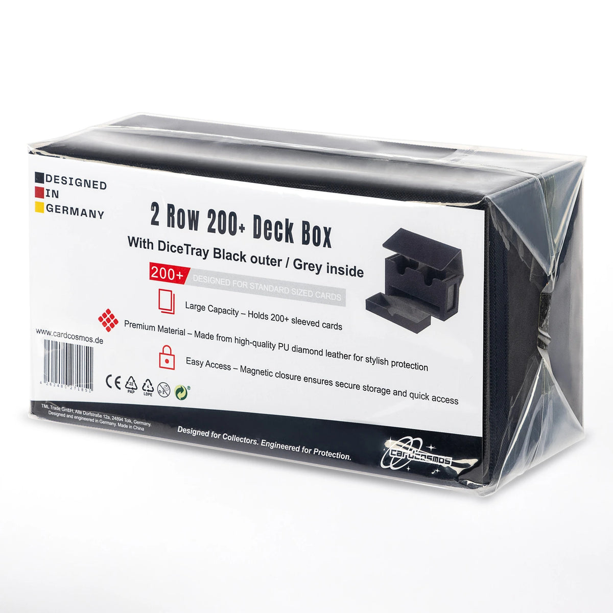 cardcosmos - Pudełko premium na talię 200+ z tacką na Kości Schwarz