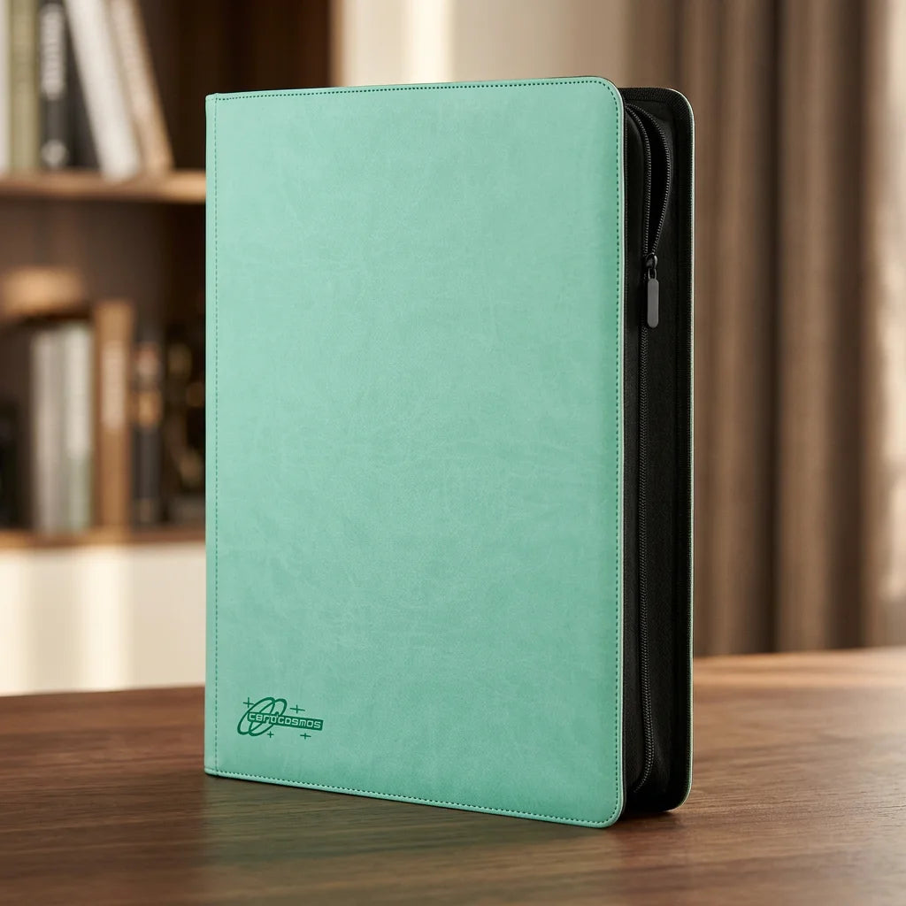 cardcosmos - 16 Pocket Zip Premium XXL leather binder - Mint