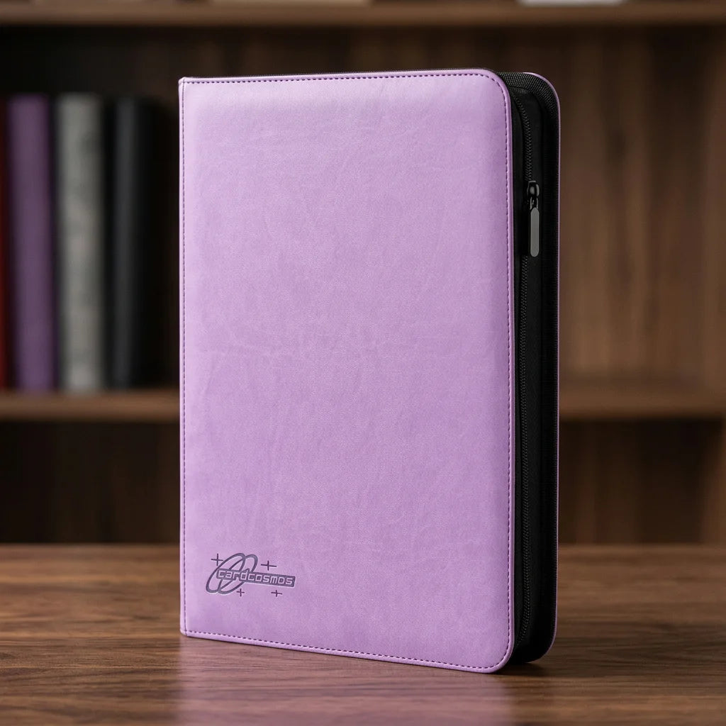 cardcosmos - 9 Pocket Zip Premium leather binder - Fioletowy