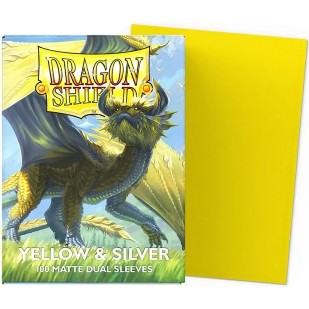 Dragon Shield Sleeves – Dual Matte Yellow & Silver (100 pieces)