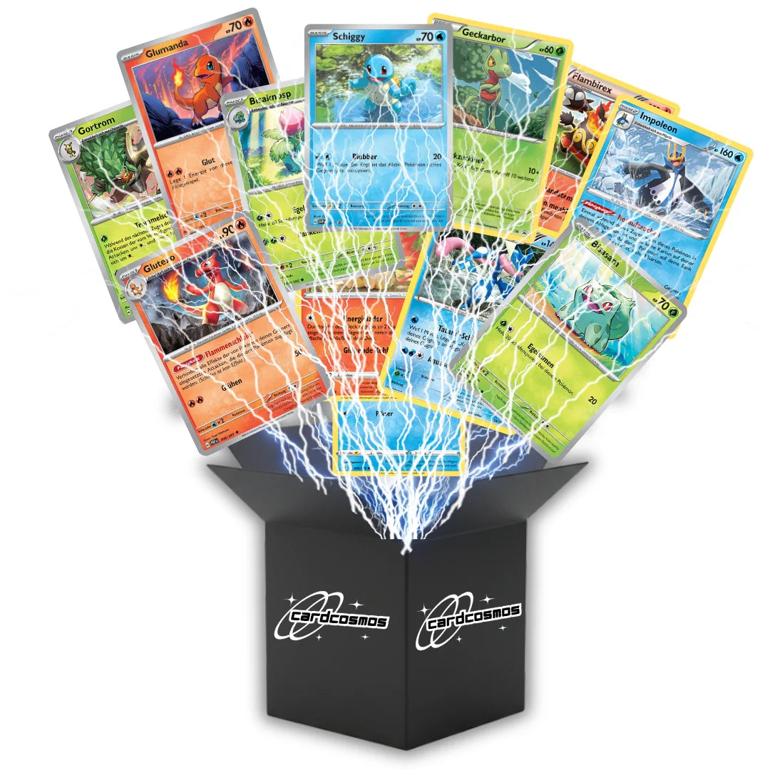 Pokémon Karten Set Niemiecki – 20 kart Starter Pokémon i ewolucji – losowo wybrane