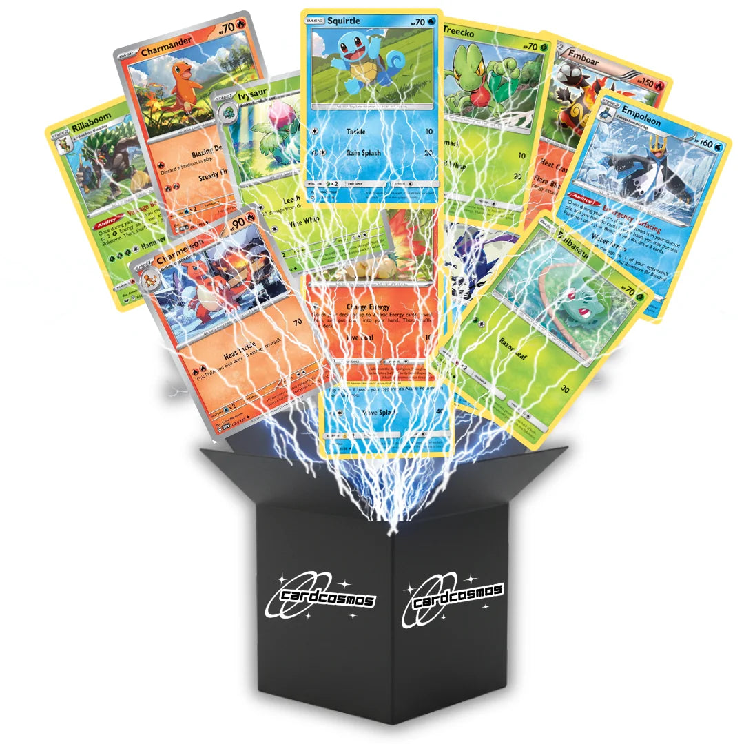 Pokémon Card Set English – 20 Starter Pokémon & Evolutions Cards – Randomly Assembled