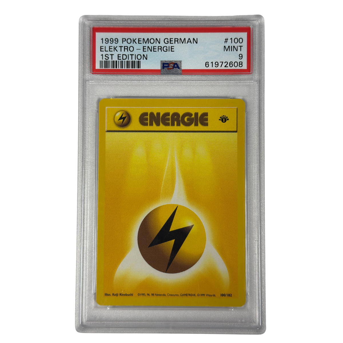 Pokémon - Electric Energy 1st Edition #100/102 Base Set (1999) German – PSA 9 Mint