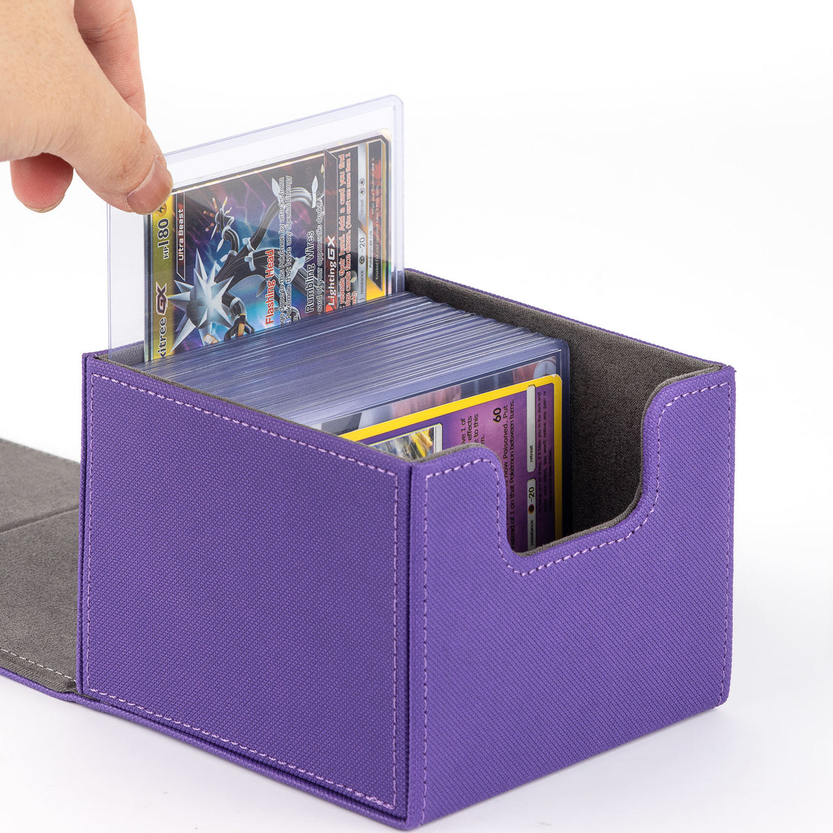 cardcosmos - 60+ Premium Toploader Deck Box - Purple