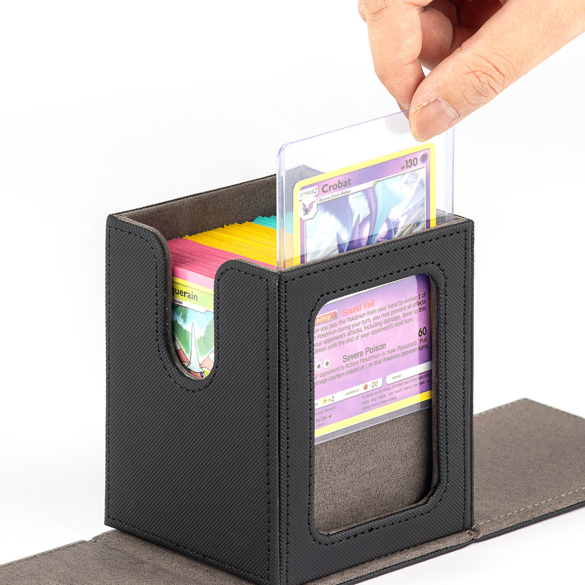 cardcosmos - 100+ Commander Deck Box with window - Black