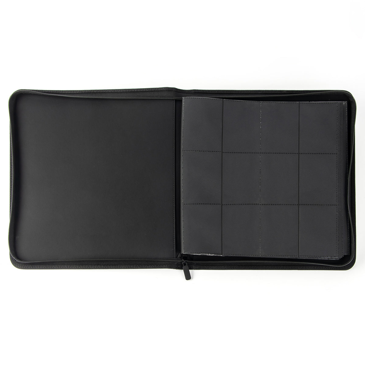 cardcosmos - 12 Pocket Zip Premium leather binder - Black