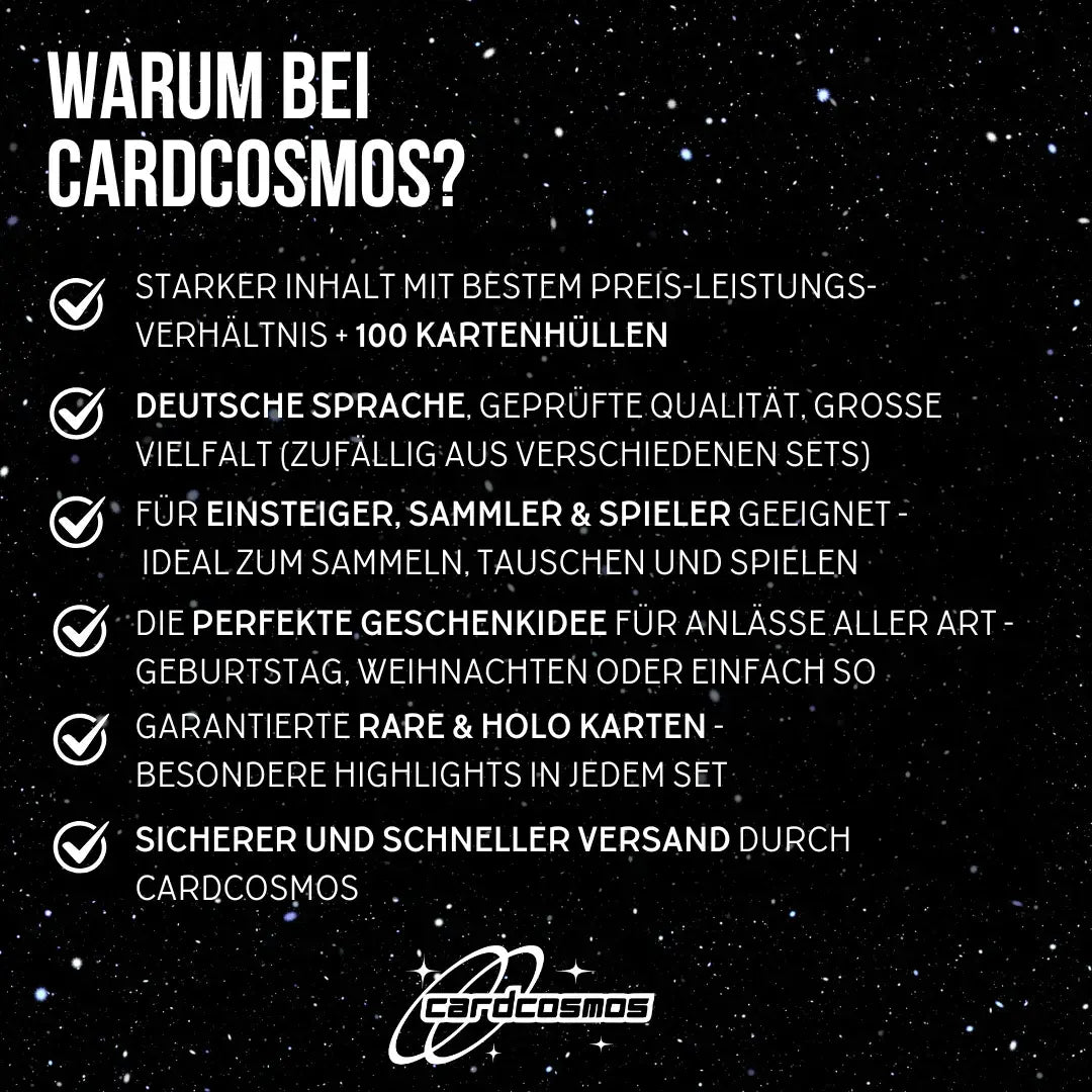 Magic: The Gathering Card Set German – 100 cards incl. 8 Rares & 2 Foils + 100 Card Sleeves