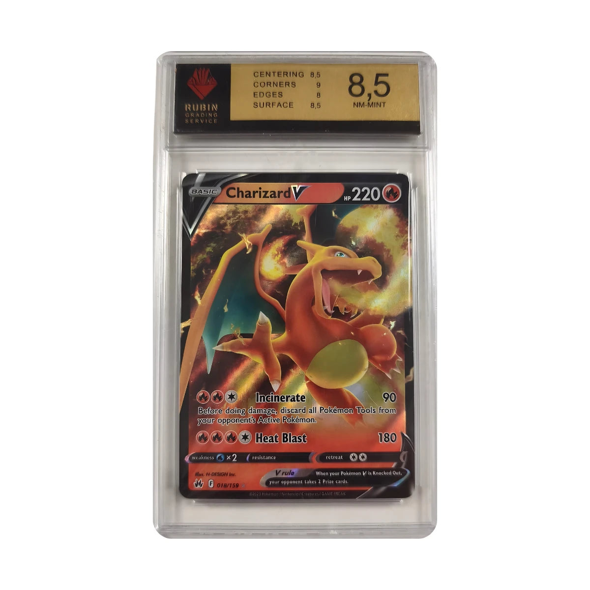 Pokémon - Charizard V #018/159 (Crown Zenith) – RGS 8.5 Near mint