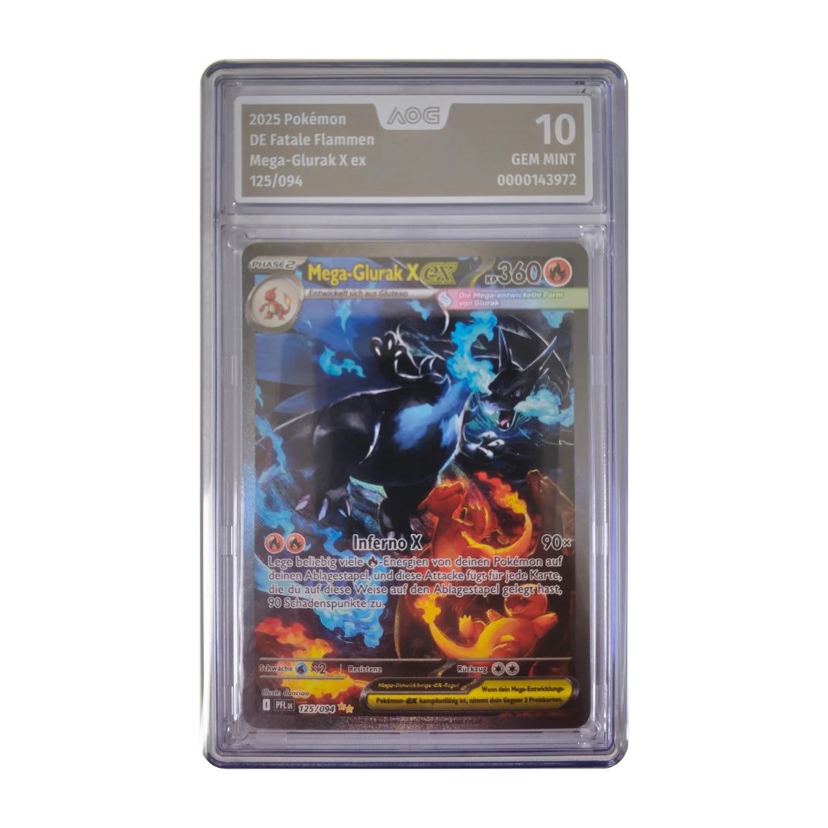Pokémon - Mega-Glurak X ex #125/094 (Fatale Flammen) – AOG 10 Gem Mint