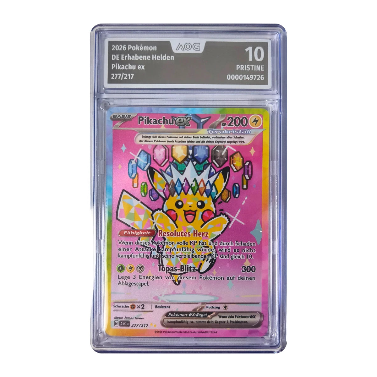 Pokémon - Pikachu ex #277/217 (Wzniosły bohater) – AOG 10 Nieskazitelny