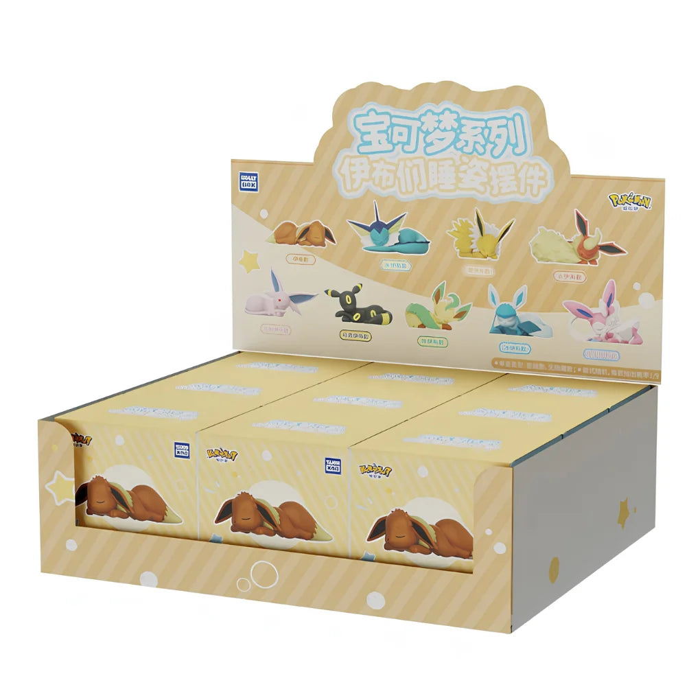 Pokémon Eeveelutions Sleeping Series Blind Box CASE – figurka kolekcjonerska Evoli i ewolucji