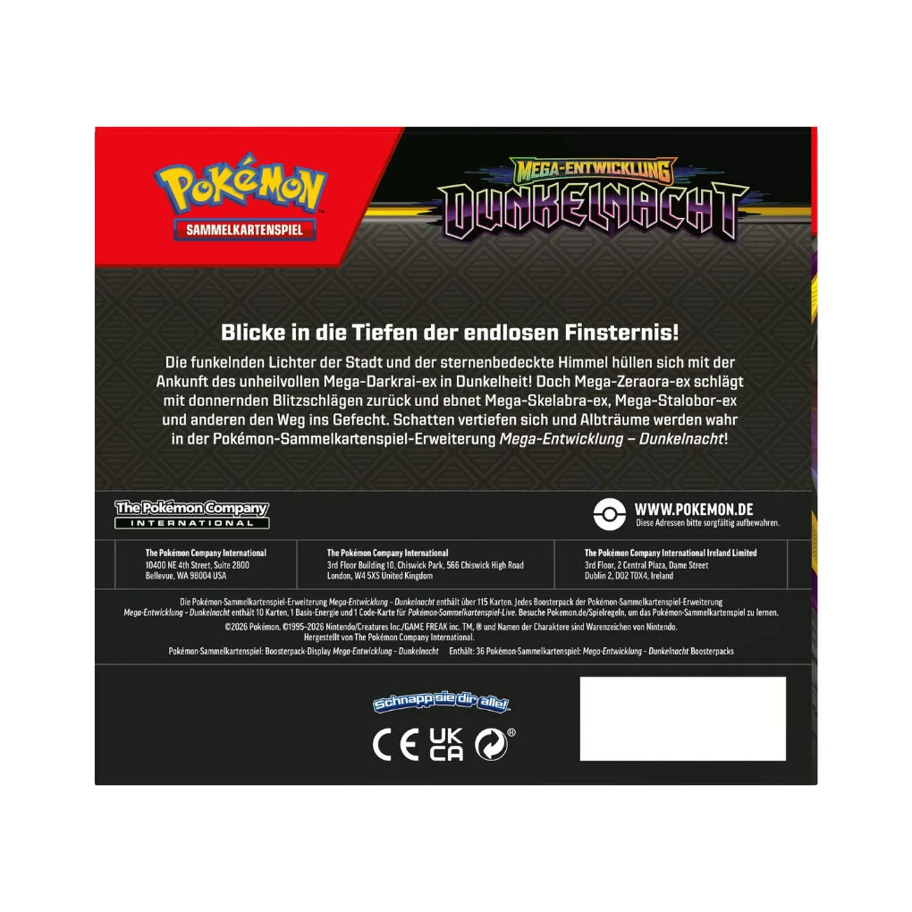 Pokémon - Mega Entwicklung: Dunkelnacht Display boosterów - Niemiecki
