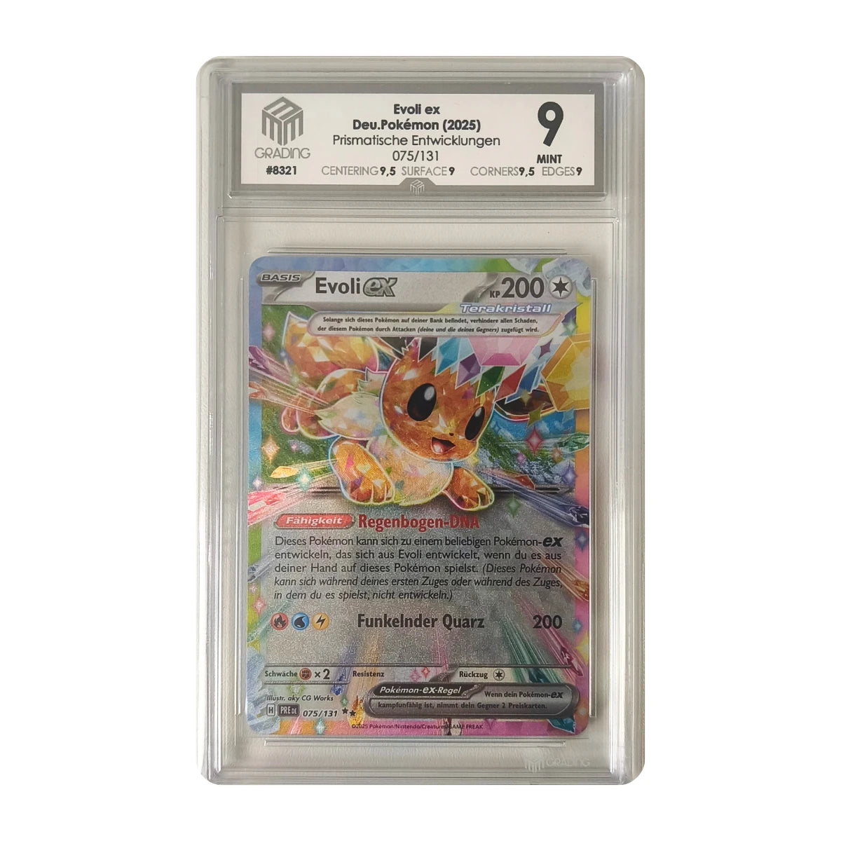 Pokémon - Eevee ex #075/131 (Prismatische Entwicklungen) – M3G 9 Mint