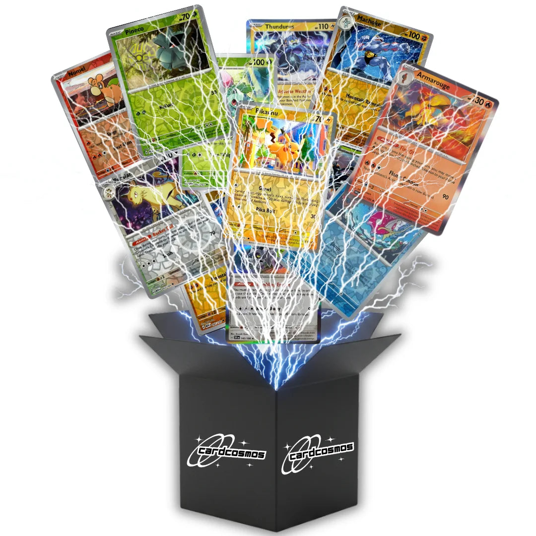 Pokémon Holo Card Set English – 100 Holo & Reverse Holo Cards + 100 Card Sleeves