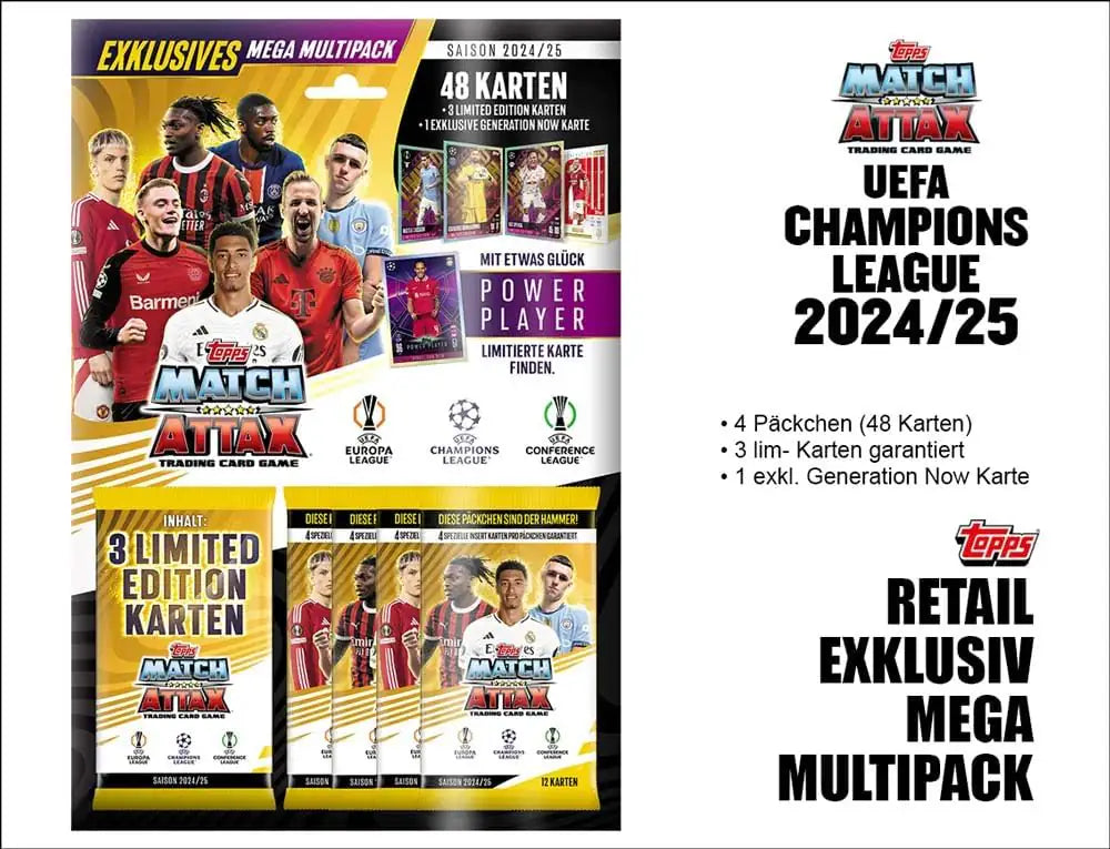 Topps Champions League Match Attax 2024/25 - Exklusives Mega Multipack - DE