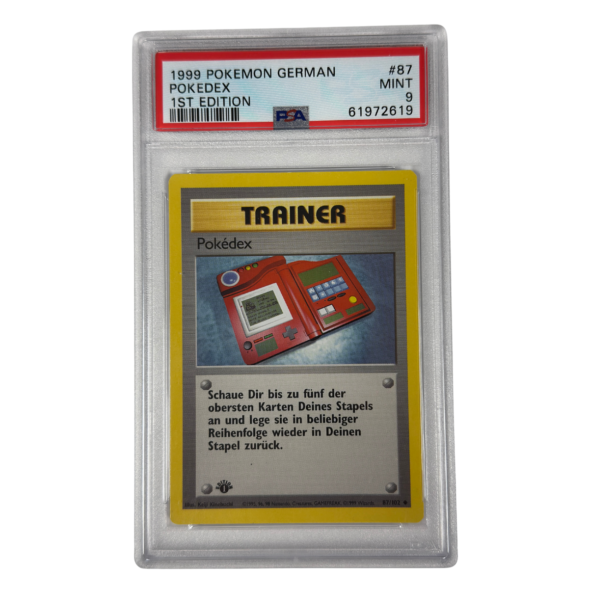 Pokémon - Pokédex 1st Edition #87/102 Base Set (1999) German – PSA 9 Mint