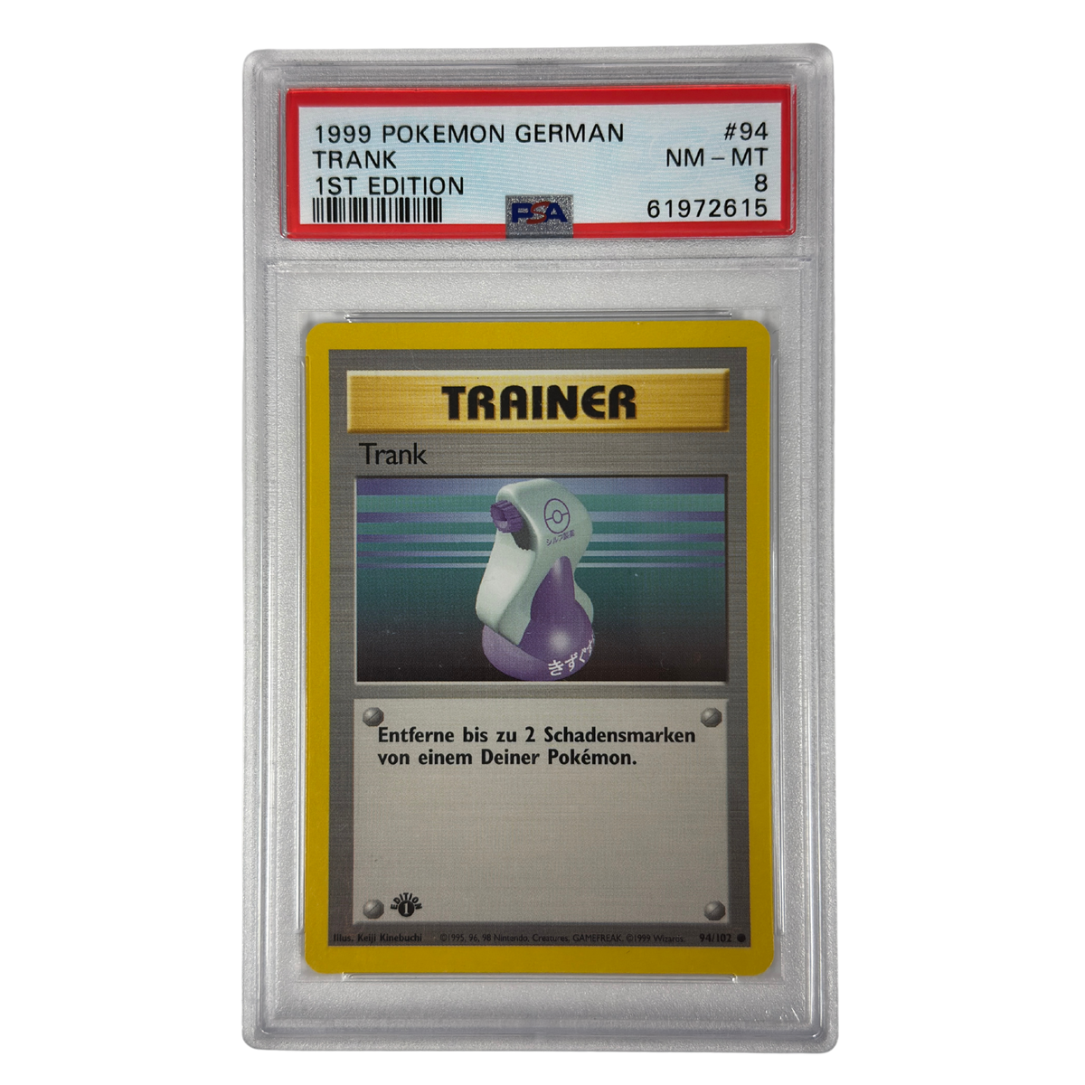 Pokémon - Trank 1st Edition #94/102 Base Set (1999) Niemiecki – PSA 8 Near mint