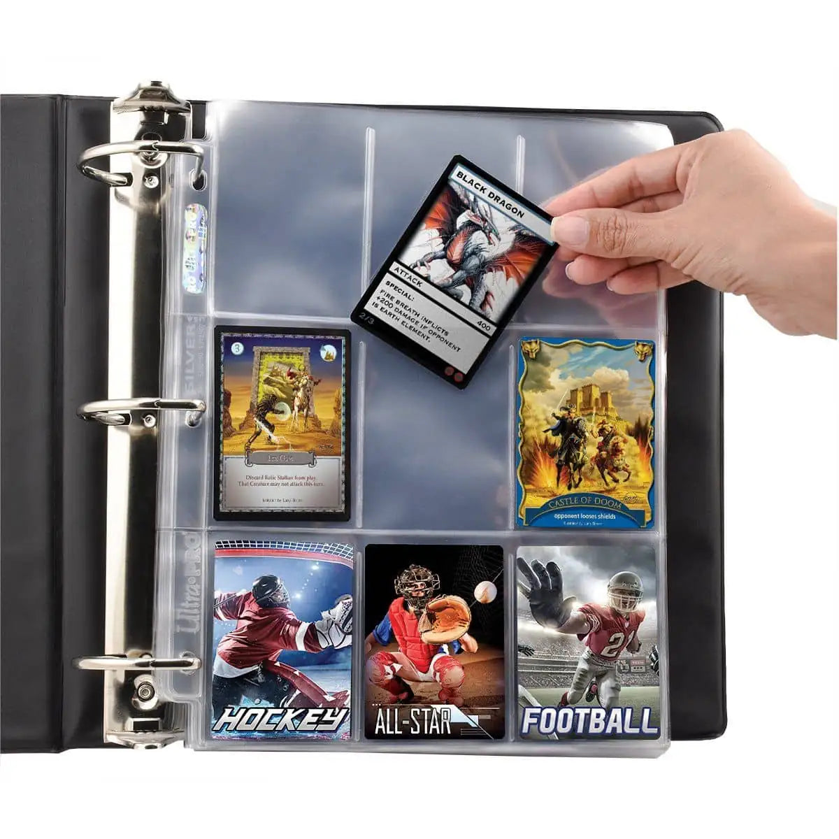 Ultra Pro - Silver 9-Pocket Pages (11 Hole) Display (100 Pages)
