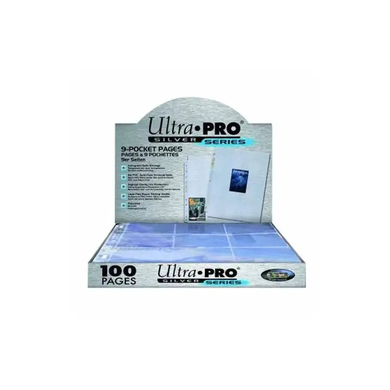 Ultra Pro - Silver 9-Pocket Pages (11 Hole) Display (100 Pages)